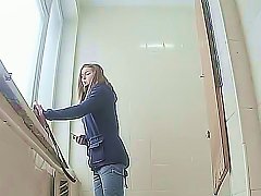 Free Porn Brunette Young White Chick In The Toilet Pisses On Hidden Cam